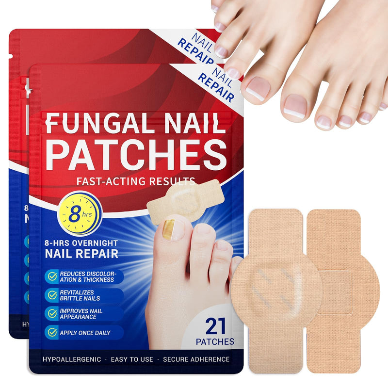 Toenail Fungus Treatment Extra Strength - 42 Pcs Fungal Nail Patches, nail repair patches-8-Hour Firm Adhesion, Nail Repair patches for Damaged Nails, Overnight Renewal for Men and Women 1.82 Ounce (Pack of 2) - BeesActive Australia