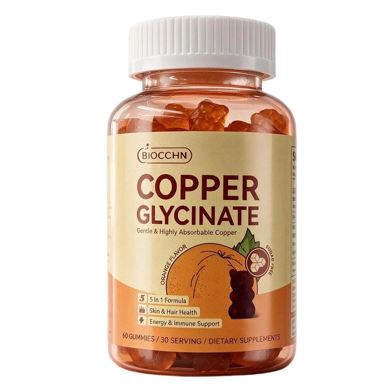 Copper Gummies, Skin & Hair Health, 2mg Chelated Copper Glycinate for Women | Copper Glycinate Gummies with Vitamins C, B6, B12 & Folate for Red Blood Cell Formation, Energy Metabolism & Immune Support