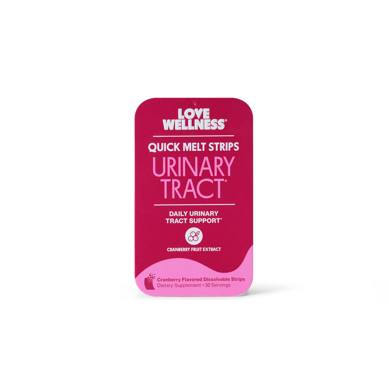 Love Wellness Urinary Tract* Quick Melt Strips - Fast-Dissolving UT Support with 36 mg PACs from Cranberry Fruit Extract - Promotes Urinary Health* - No Water Needed - Vegan and Sugar Free - 32 Strips - BeesActive Australia