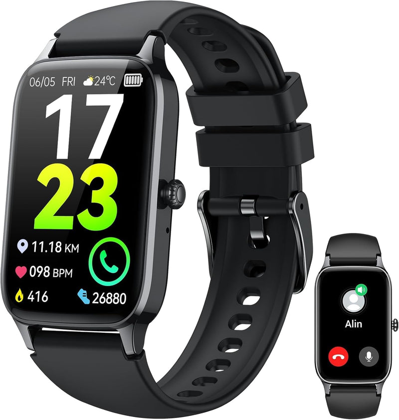 Smart Watch for Men Women(Answer/Make Call), 2026 Fitness Activity Tracker 1.57” Smartwatch with Heart Rate/Sleep Monitor/Pedometer/Calories/110+ Sports, IP68 Waterproof Fitness Watch for Android iOS Black - BeesActive Australia