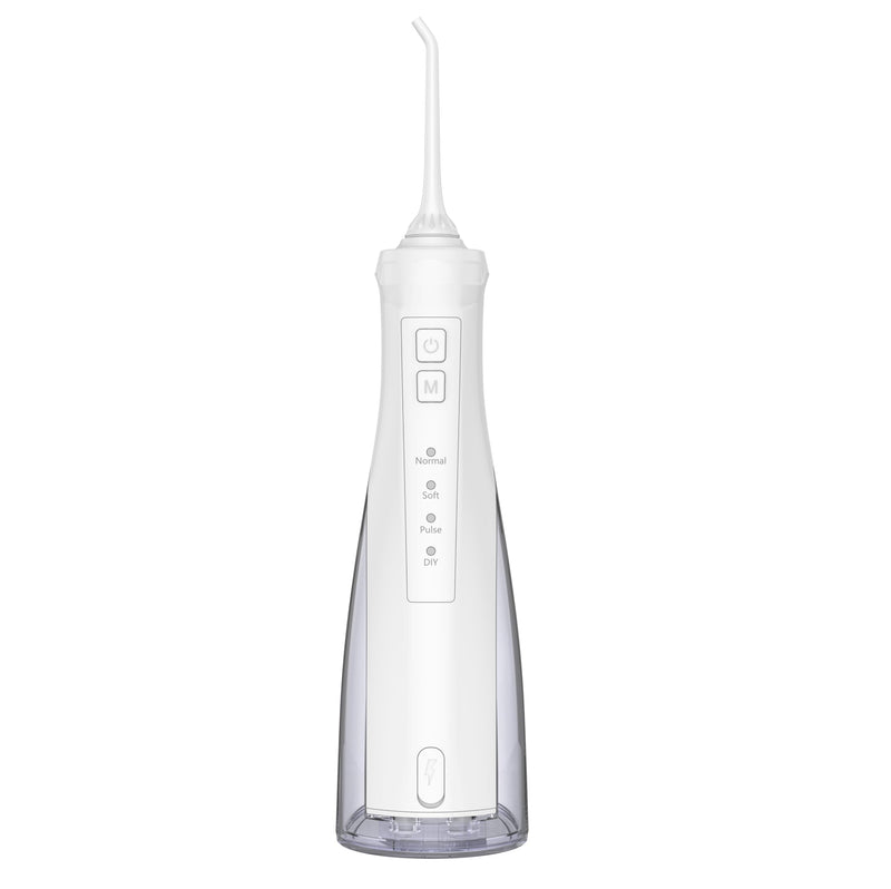 Water Flosser for Teeth, Portable Cordless Oral Irrigator with 4 Modes, 300ML Large Water Tank, IPX7 Waterproof Dental Flosser for Braces, Travel & Home Use (White) White
