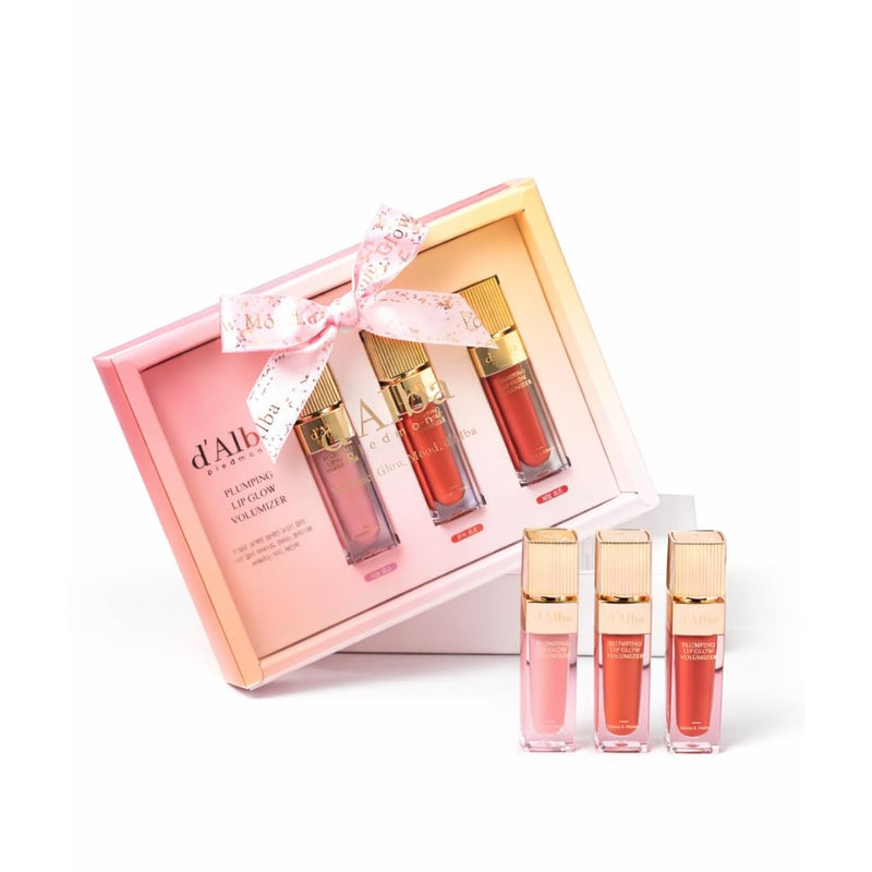 Lip Volumizer 3-Color Gift Set (Feeble Pink, Posh Rose, Petal Rose) , Hydrating Lip Gloss, Fuller Lips, Juicy & Glossy Finish, Vegan Ceramide & Vitamin C & E (0.17 fl oz. x 3)