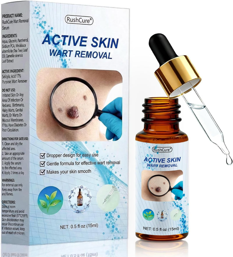 Natural Wart Oil Liquid Drops – Fast, Safe for Kids, Maximum Strength Wart Ointment with Pure Essential Oils – No Pain, No Scarring, Easy to Use on Face, Neck, Body, Hands, Feet