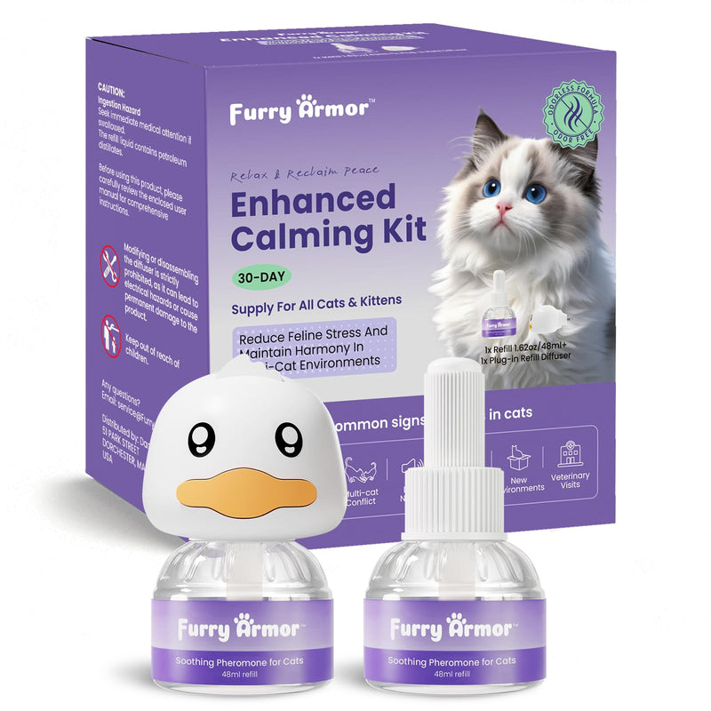 Cat Calming Pheromone Diffuser for Multi-Cat Household: 30-Day Real Lifespan - 90 Heating Cycles - Odorless - 98% Lasts as Claimed - Save 50% Cost - Reduces Fighting/Spraying - Leak-Free | Stops spraying & scratching naturally, safe low-heat, no oily r...