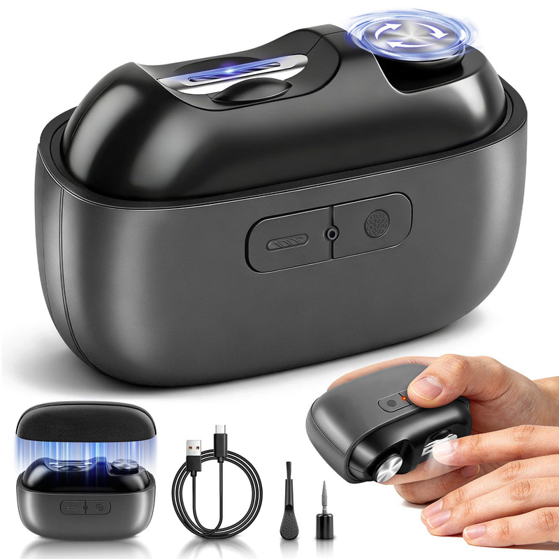 Electric Nail Clipper, Electric Nail Trimmer with Light and Nail Scraps Storage, Electric Toenail Clippers with Polishing, Rechargeable Electric Automatic Nail Clipper for Seniors, Women, Men (Black) Black - BeesActive Australia