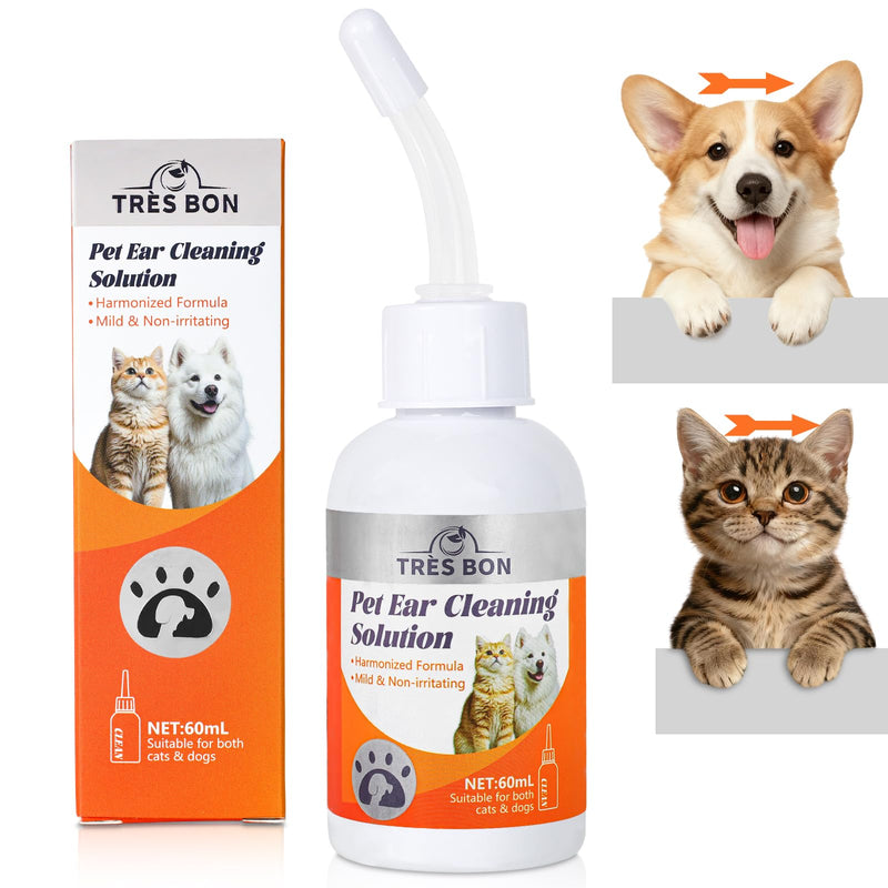 Ear Cleaner for Dogs and Cats, Ear Cleaner Solution for Dogs and Cats, Gently Remove Ears Wax & Debris