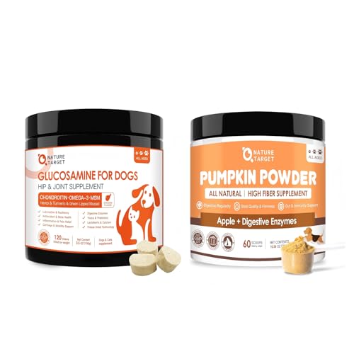 Glucosamine for Dogs 120 Counts & Pumpkin Powder for Dogs