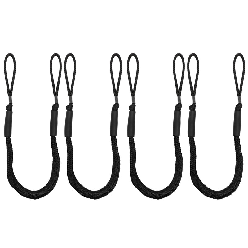 NewDoar 4 Pack Bungee Dock Lines Mooring Rope 2200LBS Boat Dock Anchor Line with Side Foam Floats for Sailboat, PWC, Kayak, Wooden Boat,Surfboard, Watercraft Accessories(4FT,Black) Black-4 feet-4pcs - BeesActive Australia