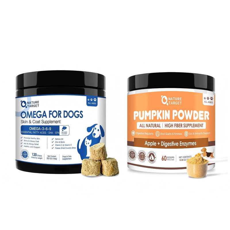 Omega 3 Fish Oil for Dogs & Pumpkin Powder for Dogs