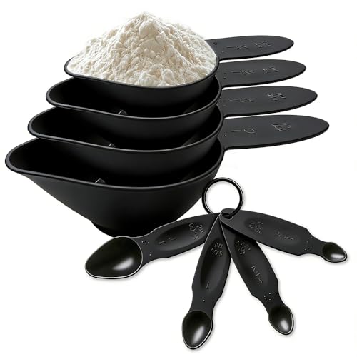 8-Piece Braille Measuring Set with Raised Braille Markings for Blind Black-8 Pieces