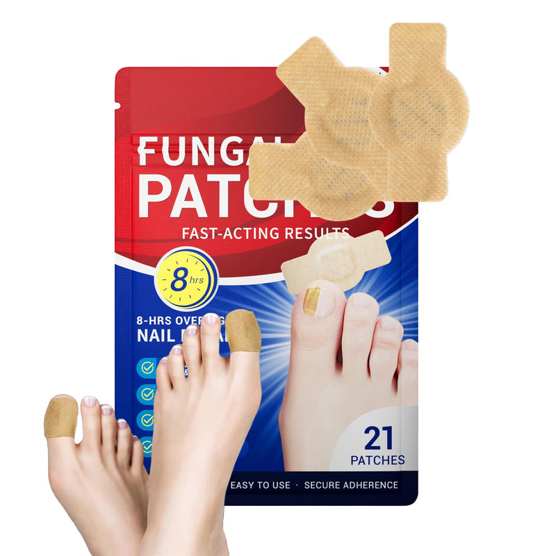 Toenail Fungus Treatment Extra Strength - 21 Pcs Fungal Nail Patches, 8-Hour Firm Adhesion, Nail Repair for Damaged Nails, Overnight Renewal for Men & Women (1 Count (Pack of 21)) 1 Count (Pack of 21) - BeesActive Australia
