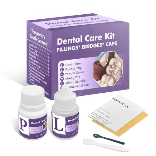 Tooth Repair Kit, Zinc Oxide Eugenol Cement for Cavities Filling, Dental Care Kit for Broken, Chipped or Missing Teeth, Temporary and Permanent Tooth Filling and Crown Fixing at Home