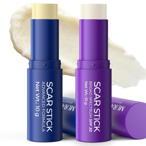 Advanced Silicone Scar Stick - Scar Care for Surgical Scars, C-Section, Burns, Stretch Marks & Acne Marks with Silicone, Vitamin E & Botanical Oils 10g x 2 Sticks