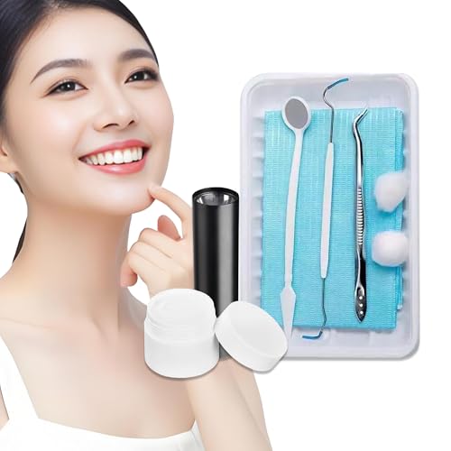 Dental Repair Kit for Gaps, Chips, Missing Teeth & Cavities - High Hardness Temporary Filling, Light Cure, Heat Resistant, DIY at Home with Tools, Natural Looking