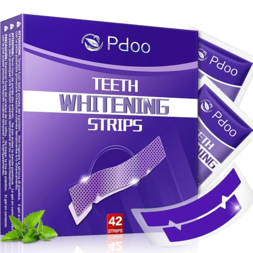 Purple Teeth Whitening Strips 42 Count - 21 Days Treatment Whitener Strips Purple 1 Count (Pack of 42)