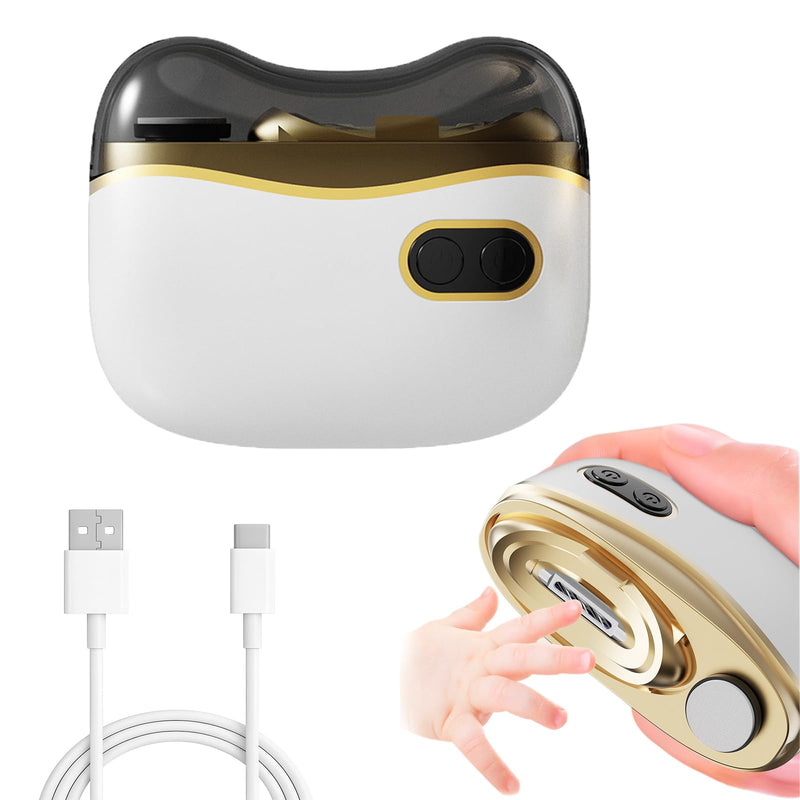 Electric Nail Clipper, Electric Automatic Nail Clippers with Light Nail Trimmer 2 Speeds Automatic Nail Clipper Storage Compartment with Debris, for Adults, the Elderly, and Children(White) White - BeesActive Australia