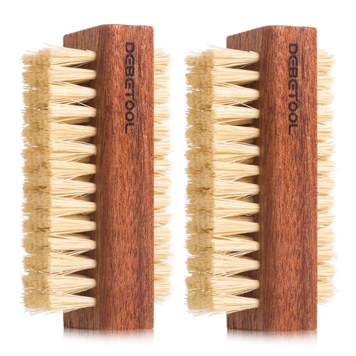 DEBETOOL Nail Brush for Cleaning Fingernails, Wood handle and Sisal Bristle