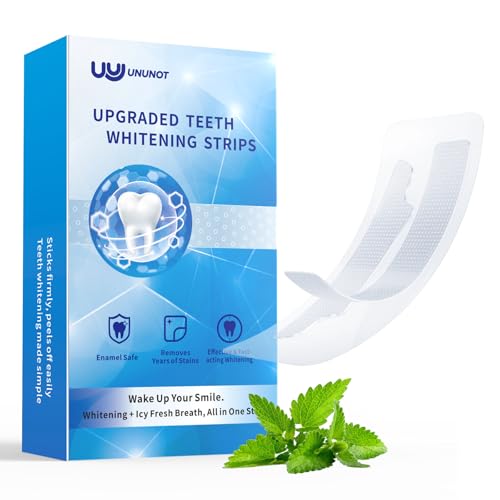 Teeth Whitening Strips for Sensitive Teeth – 28 White Strips for Teeth Whitening with Enamel-Safe, White Teeth Strips to Remove Stains from Coffee, Tea, Smoking & Wine for a Brighter Smile, Mint 28 Count (Pack of 1)