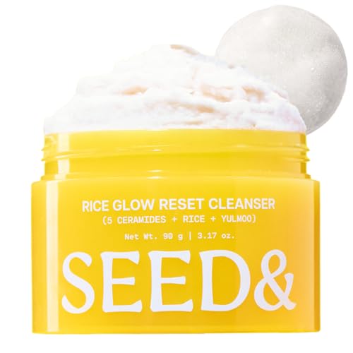Seedlab Seed& Rice Glow Reset Cleanser - Korean Rice Face Wash for Exfoliating, Deep Cleansing&Pore Care - Gentle Daily Facial Cleanser - Dermatologist Tested K-Beauty Skincare