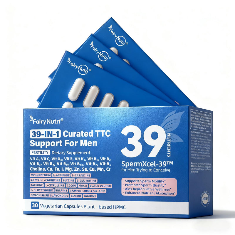 SpermXcel-39™ for Men Trying to Conceive | 39-in-1 Fertility Support | Maca · L-Carnitine · L-Arginine & CoQ10 · Vitamins & minerals | Supports Sperm Motility & Quality | 30 Vegetarian Capsules