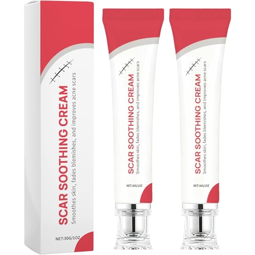 Scar Soothing Cream & Smoothing Cream for Scars - Gentle Care for Sensitive Skin, Helps Improve Appearance of Scars, Reduces Redness, Lightweight Non-Greasy Formula（2 PCS）