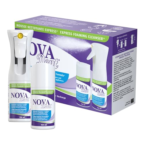 Novadent Foaming Cleanser – Dentures and Dental Appliances – 300 ml Sprayer With 2 Refills