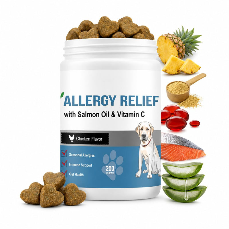 Dog Allergy Treats, Rx Replacement Weaning Companion Yeast & Skin Relief Rapid Action High Palatability Chicken 200 Chews