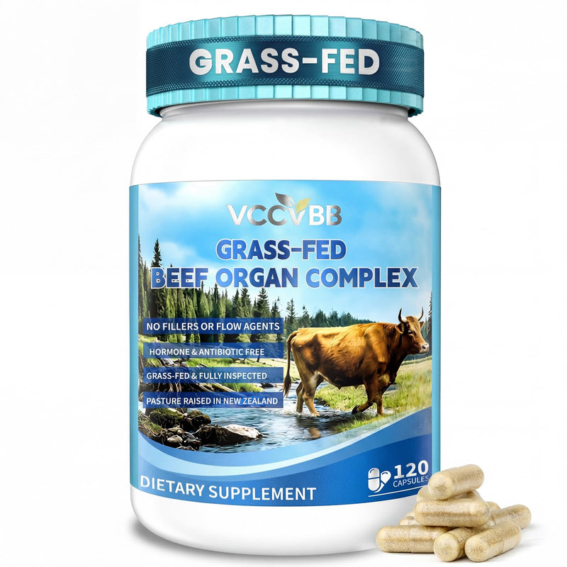 Beef Organ Supplements for Women, Grass-Fed Pasture-Raised, 120 Capsules | With liver, kidney, heart and uterine tissue plus iron and vitamin nutrients for daily wellness support