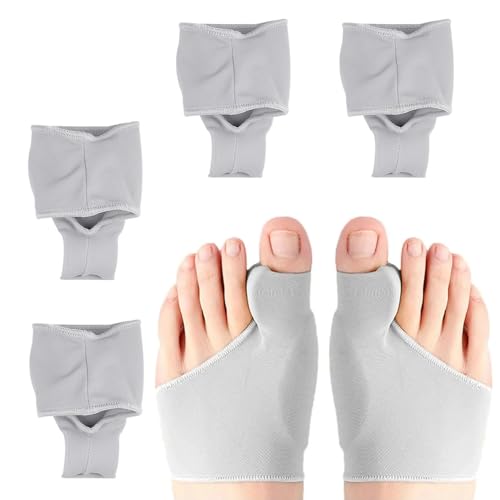2 Pairs Bunion Corrector Relief Sleeve,Big Toe Straightener with Gel Pads,Orthopedic Hallux Valgus Brace for Toe Alignment,Pain Relief Cushion for Daily Wea(Grey,S)