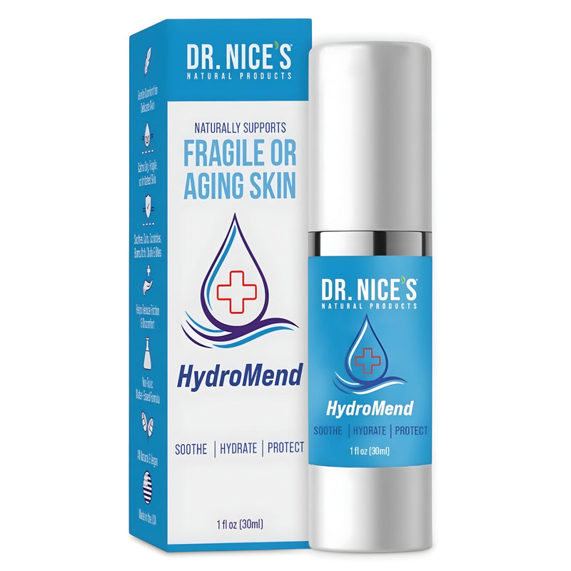 DR. NICE'S HydroMend for Seniors | for Chronic Wounds, Thin, Fragile or Dry Skin, Minor Cuts, Bumps and Bruises, Scrapes, Wounds, Chafe, Burns | Topical First-aid Hydrogel (30 ML) - BeesActive Australia