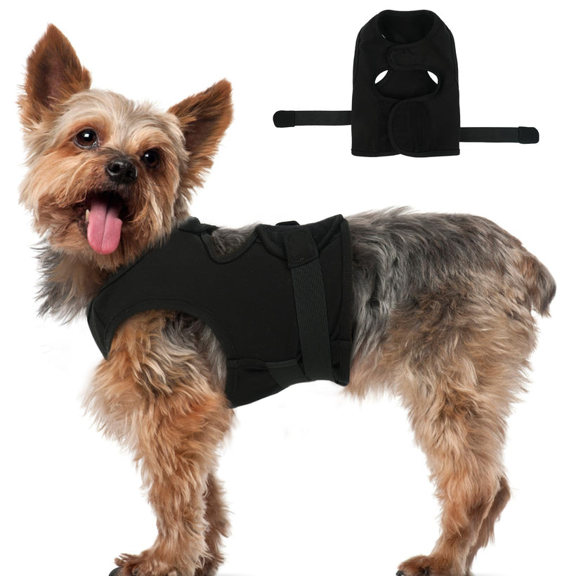 MIGOHI Dog Anxiety Relief Vest, Breathable Calming Shirt for Dogs, Soft Adjustable Pressure Wrap for Thunderstorm, Fireworks, Separation - Anxiety Coat Jacket for Small Dogs Stop Shaking, Black XS X-Small (Chest: 16.9"/43cm)