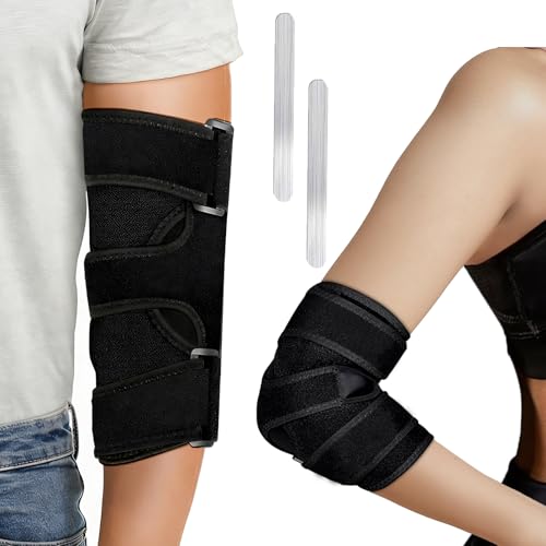 Elbow Brace, Adjustable Elbow Splint for Tennis Elbow Support Black One Size
