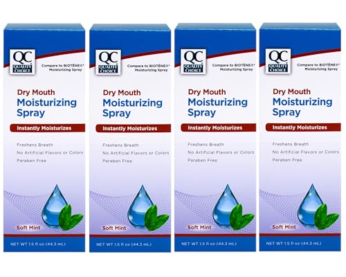 Quality Choice Moisturizing Dry Mouth Breath Spray, Soft Mint, 1.5 Ounce (Pack of 4)