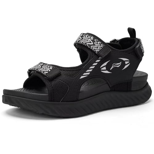 Womens Orthopedic Walking Hiking Sandals with Arch Support for Plantar Fasciitis Relief, Adjustable Strap Quick-Dry Non-Slip Lightweight Summer Outdoor Beach Shoes 8 Black