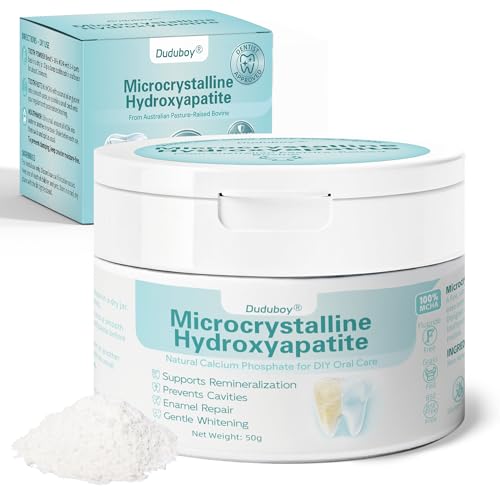 100% Pure Microcrystalline Hydroxyapatite Powder | Non-Nano MCHA for DIY Tooth Care | Remineralization & Whitening | Natural Source from Australian BSE-Free, Pasture-Fed Cattle, Fluoride-Free