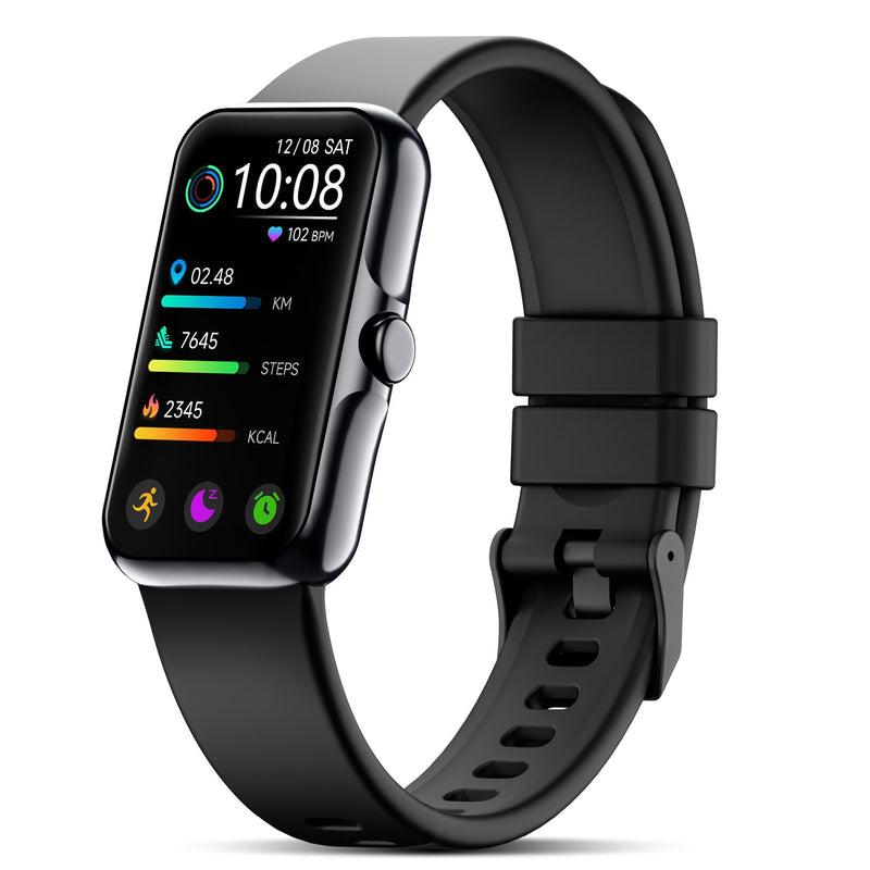 Health Fitness Tracker, Smart Watch with 24/7 Heart Rate and Blood Oxy-gen Monitor, Sleep Tracker with IP68 Waterproof, Activity Tracker Pedometer Step Counter for Women Men (Black) Black - BeesActive Australia