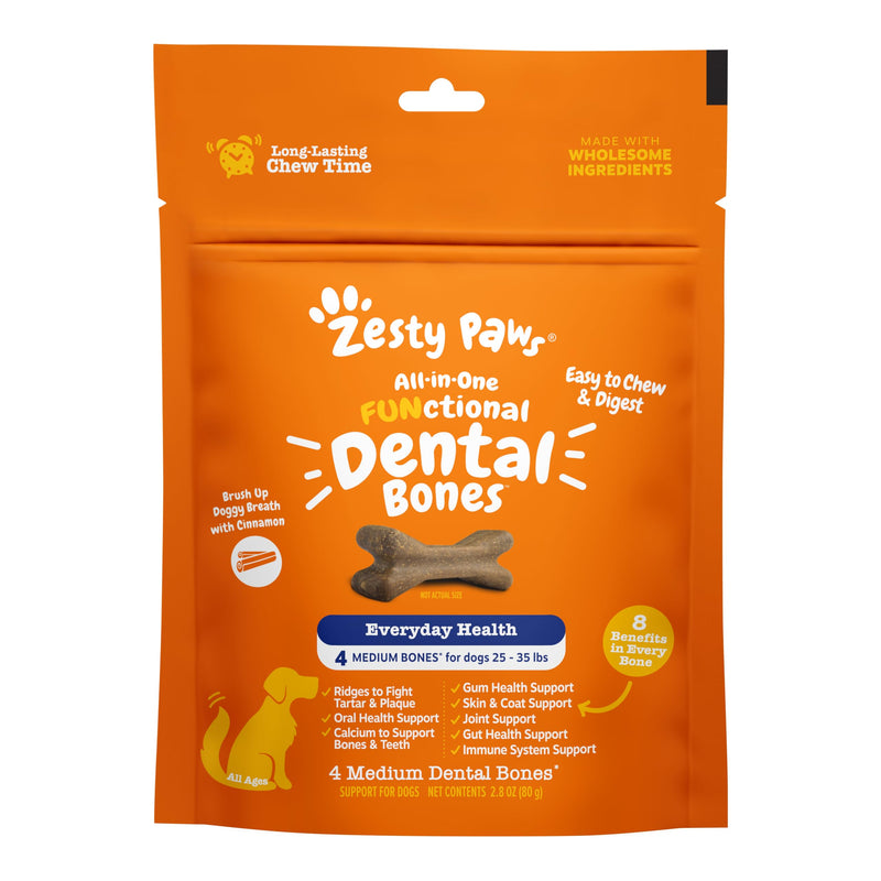 Zesty Paws Dental Bones Regular 4ct - Sample