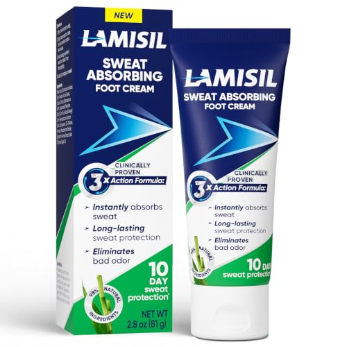 Lamisil Cream Sweat Absorbing Foot Odor Eliminator for Feet, 2.8 Oz