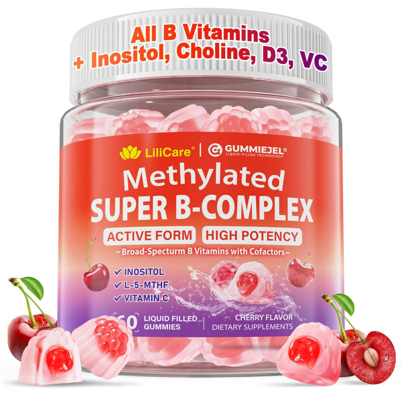Methylated Vitamin B Complex Gummies, Active Vitamins B, Sugar Free, 60ct | 12-in-1 Multivitamin w/ 1000 mcg Methyl B12, 2000 mcg Biotin, Methylfolate, Inositol for Women & Men, Energy, Brain, Hair