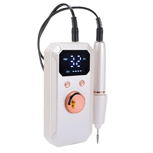 Professional Electric Nail Drill, 32 Speeds Cordless Nail File Machine, Rechargeable Polisher with 1600mAh Battery & 11 Drill Bits, Ideal for Shaping Polishing Removing Gel
