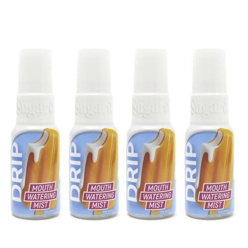DRIP Mouth Watering Spray for Dry Mouth Relief with Tingle Effect – Pocket Travel Saliva Substitute, Lozenges Alternative - Orange Creamsicle Flavor (4 Pack) 4 Pack