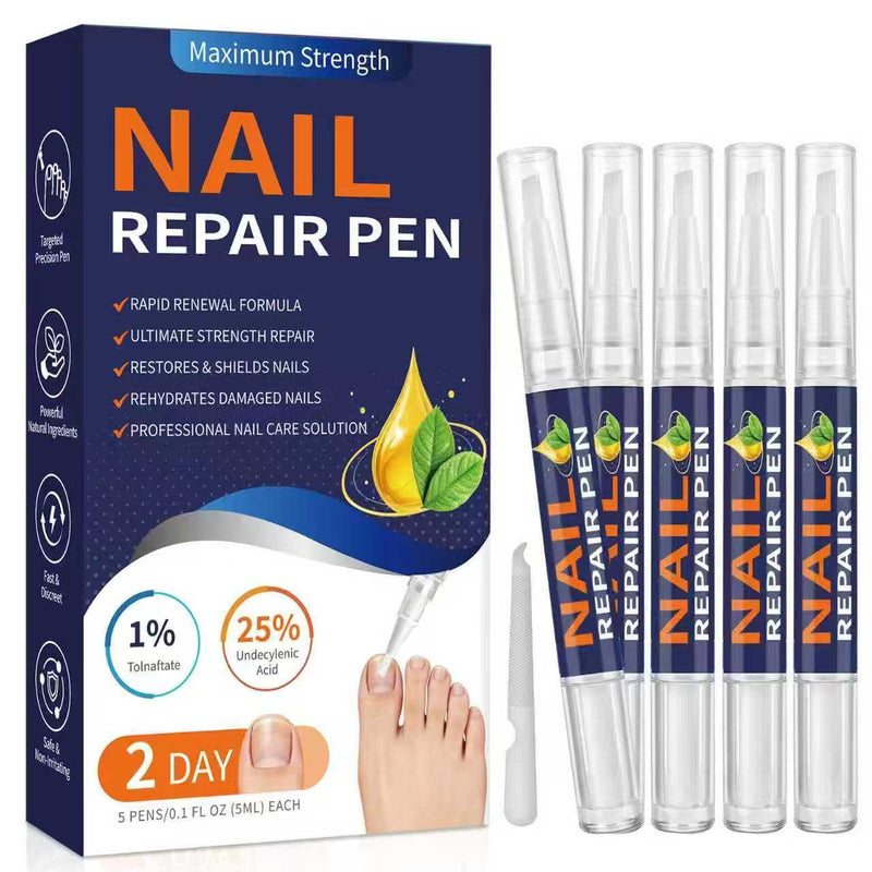 Toenail Fungus Pen, Nail Repair Pen for Damaged Nails, 25% Undecylenic Acid Formula,Tea Tree Oil, Extra Strength Toenail Fungus Treatment, Brittle & Discoloration Nails-5count-5ml/0.1FL OZ - BeesActive Australia
