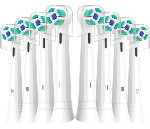 Replacement Heads Compatible with Oral B iO Electric Toothbrush, Soft Toothbrush Heads Fit for Oral-B iO 2/3/4/5/6/7/8/9/10 Series with Covers, White 8pcs 8 Count (Pack of 1)