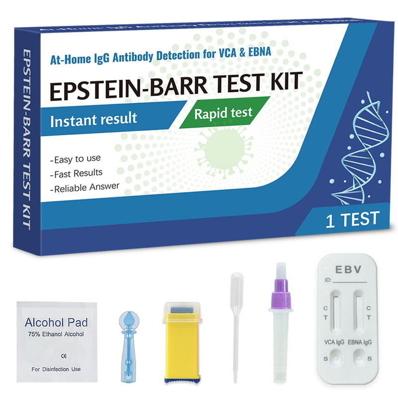 Epstein-Barr (EBV) Test Kit at-Home – No Need for a lab Visit– Detects IgG Response to VCA & EBNA (for in Vitro Diagnostic Use Only), Finger-Prick Sample. 1 Count (Pack of 1)