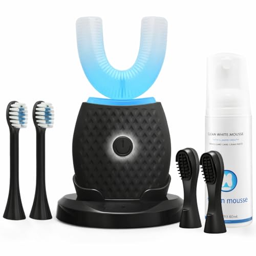 U-Shaped Electric Toothbrush – Comfort-Focused Design with Secure Grip for Daily Oral Hygiene at Home (Black)