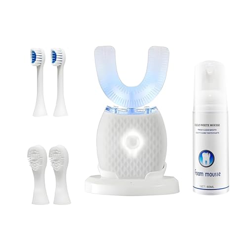 U-Shaped Electric Toothbrush – Comfort-Focused Design with Secure Grip for Daily Oral Hygiene at Home (White)