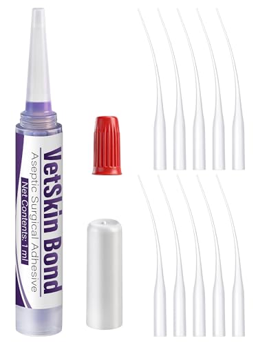 1 Pack 1ml Veterinary Surgical Skin Glue with 10 Applicators 1 1 ml