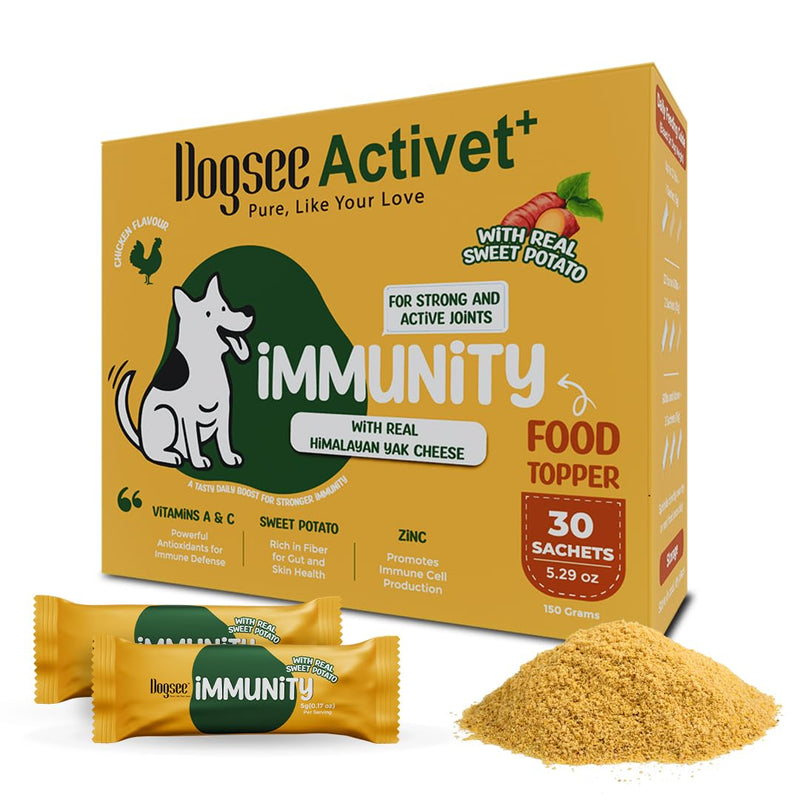 Dogsee Activet+ Freeze Dried Dog Food Topper with Yak Cheese Powder, Dog Supplement for Multi Vitamin, Boosting Immunity, Supports Growth, Improve Overall Health & Digestion (30 Sachets) Powder - 30 Sachets