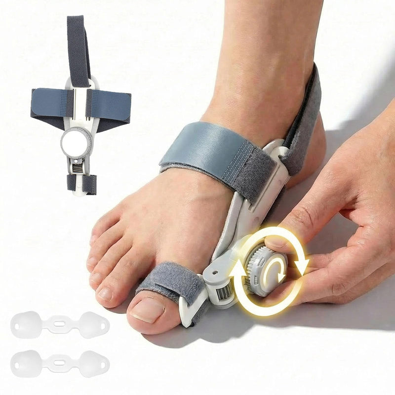 Bunion Corrector for Women & Men, Comfortable Big Toe Straightener with Silicone Pad | Adjustable Knob - Snug Fit for Left/Right Big Toes, Wear While Sleeping (1 Pack)