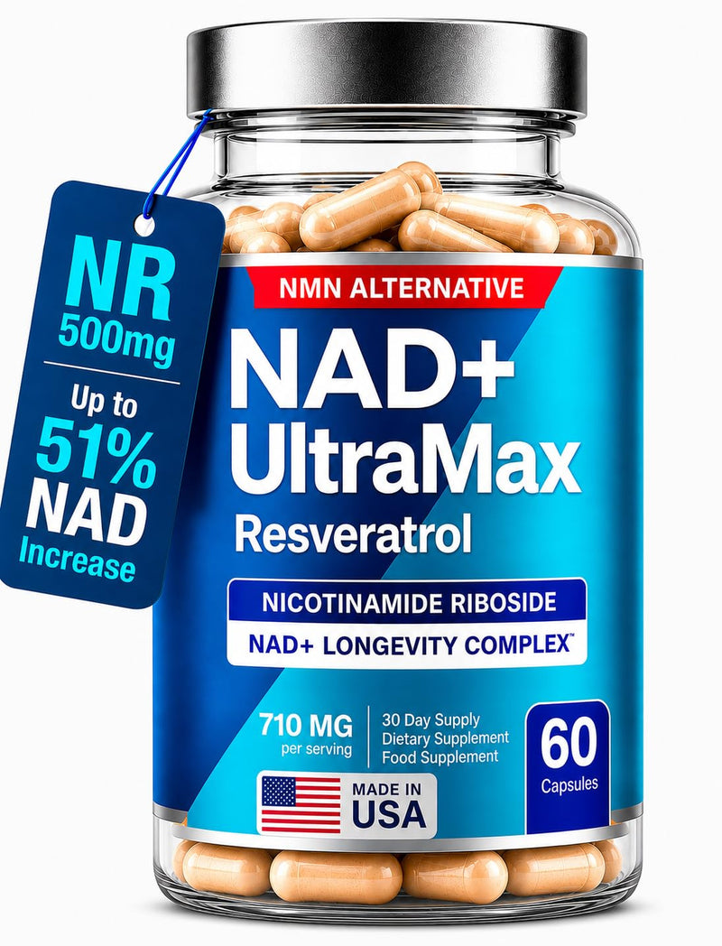 FREQNCY Ultra-NAD Premium 500mg NR, Resveratrol, Quercetin, 4in1